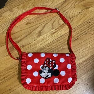 Disney Parks Minnie Mouse Crossbody Purse Red & White Polka Dots New